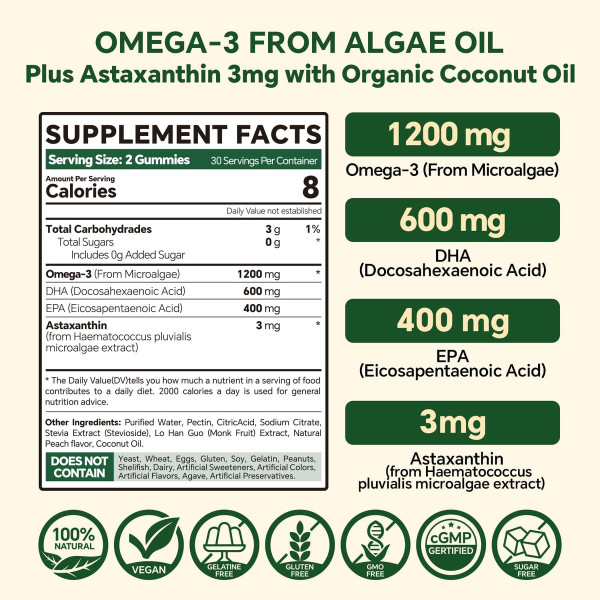 Gummies Omega 3 Végans VEETAGYO, vue de côté montrant la texture