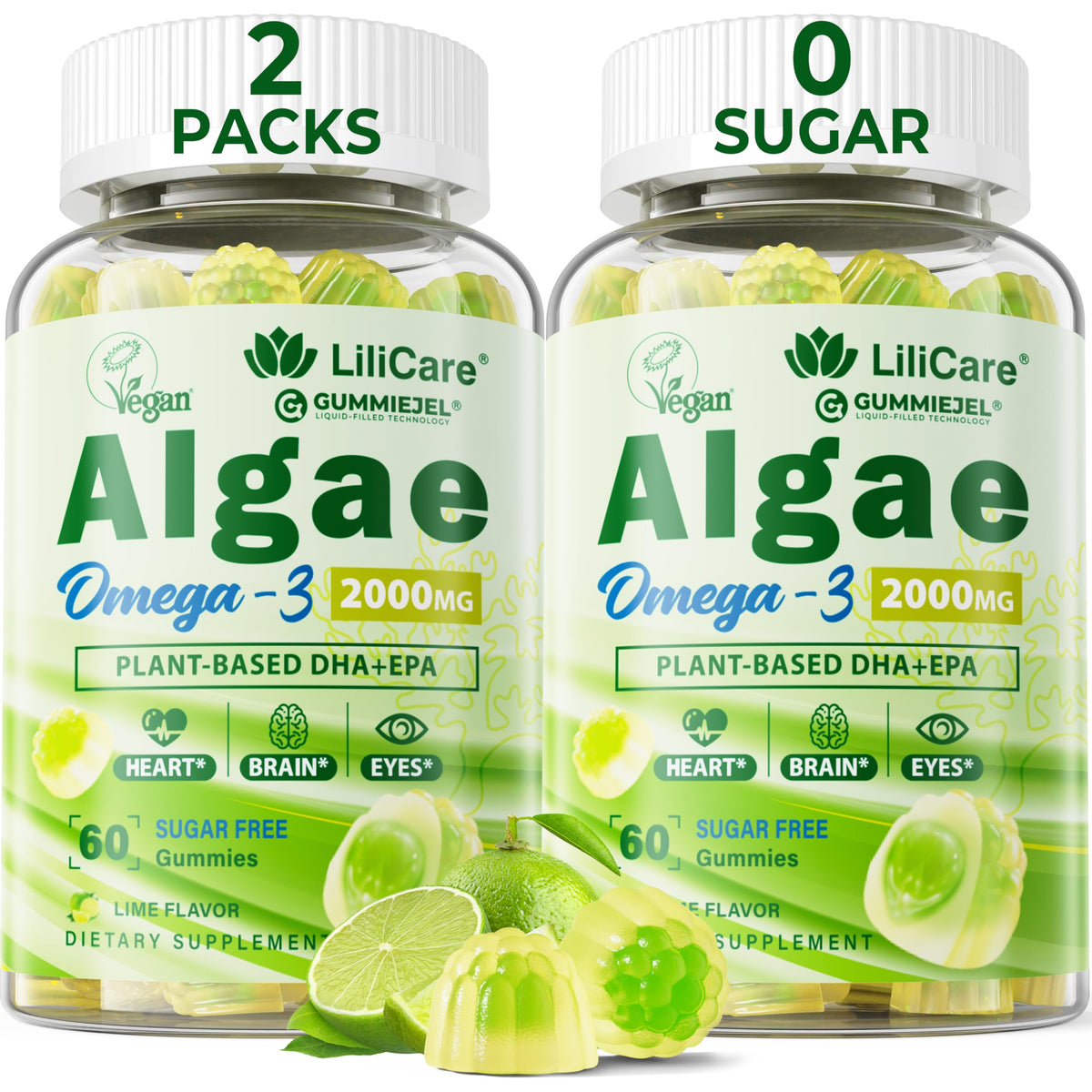 Gummies Omega 3 Végétales LILICARE 2200mg en pot