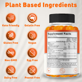 Gummies Omega 3 végétales NUELATION, ingrédients principaux sur l'emballage