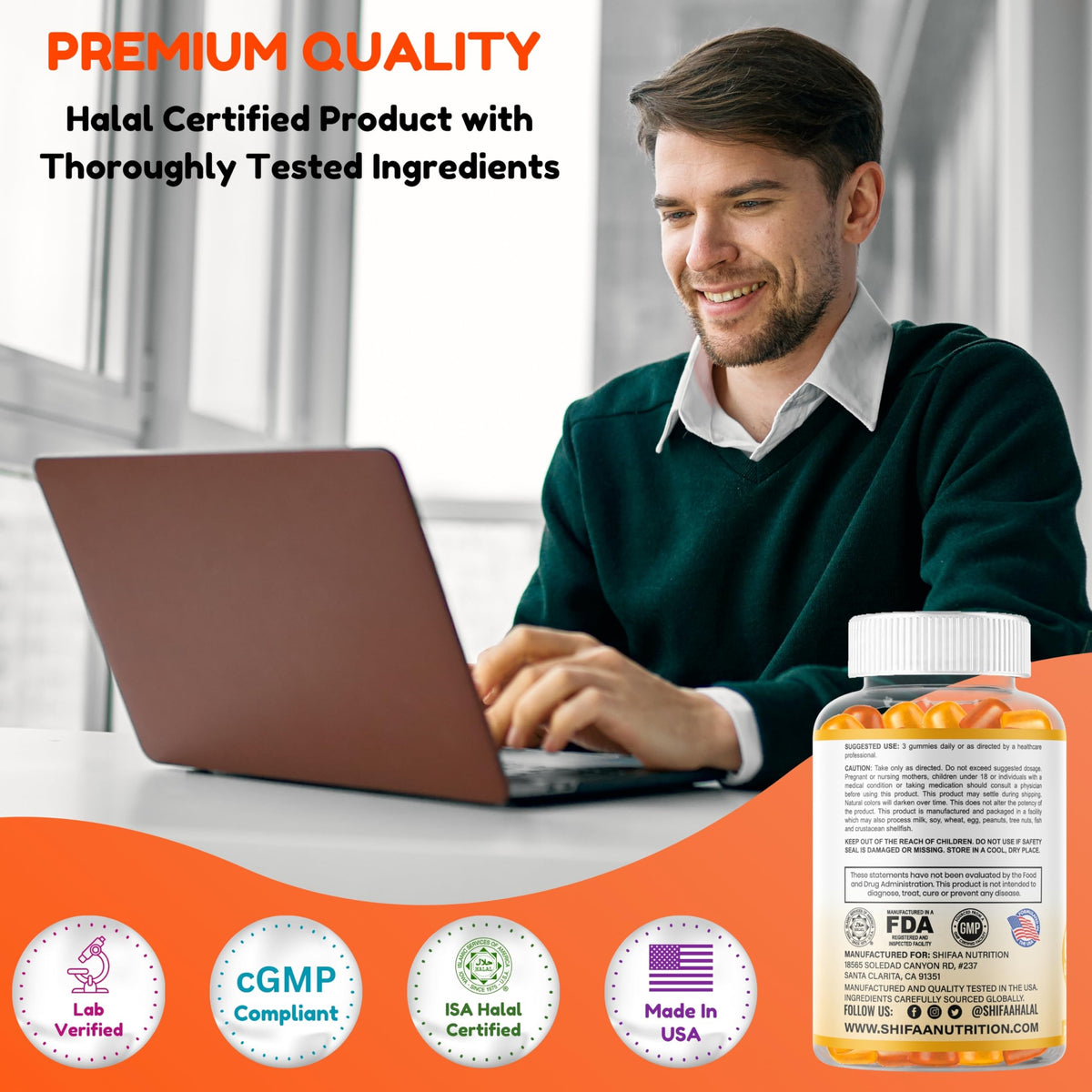 Gummies Omega 3 Végétales SHIFAA NUTRITION en gros plan