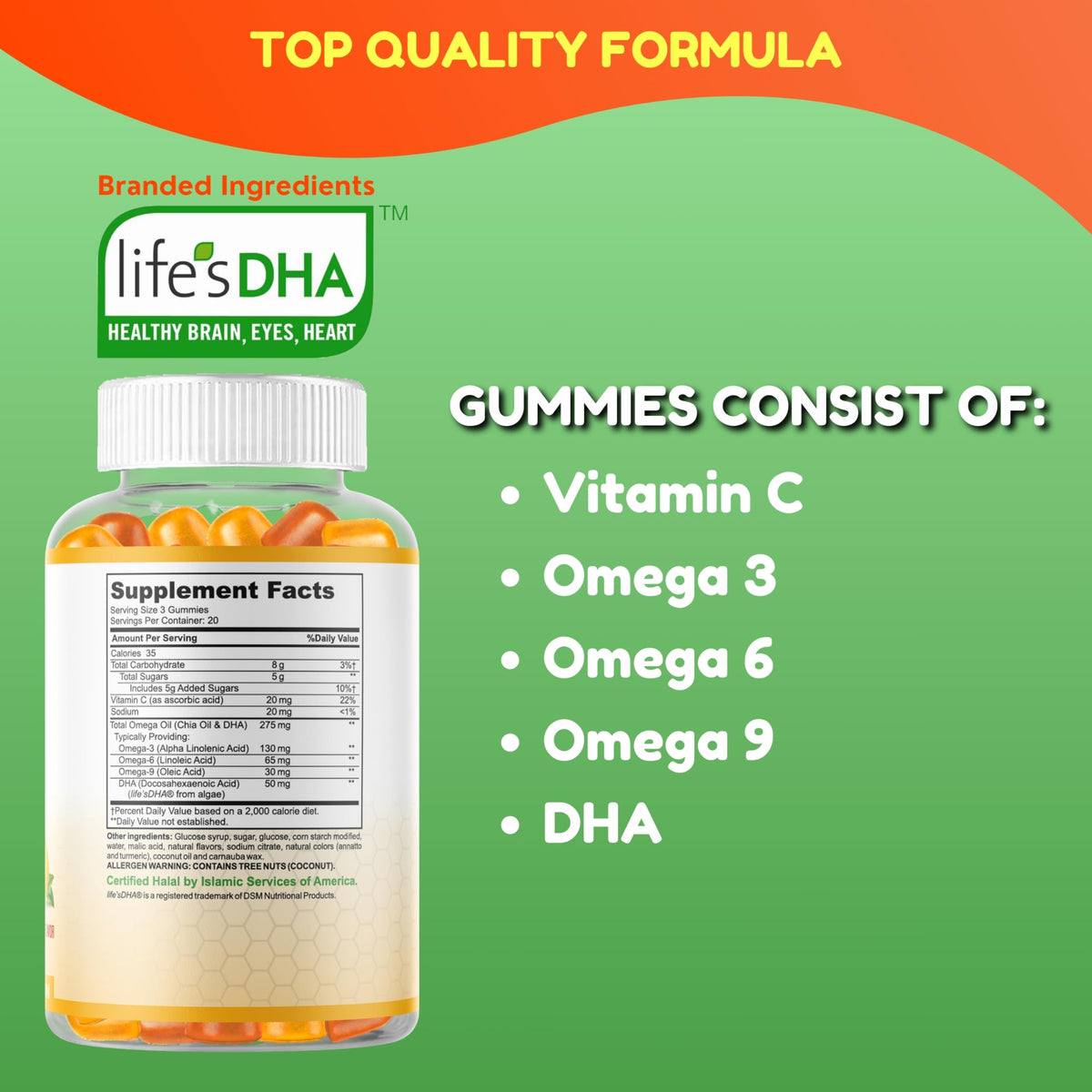 Gummies Omega 3 Végétales SHIFAA NUTRITION sur une table