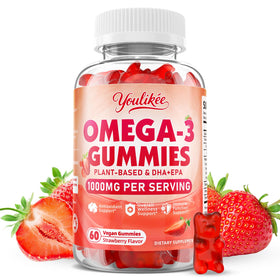 Gummies Omega-3 Végétales Youlikee 1000mg, paquet de 60 gummies