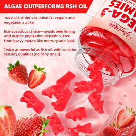 Gummies Omega-3 Végétales Youlikee, gummies sur une assiette