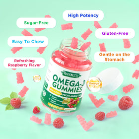 Gummies Omega-3 Végétalien MEENCCD avec une cuillère