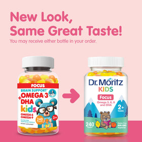 Gummies Omega 3 Végétaliens DR. MORITZ avec goût d'orange et de citron