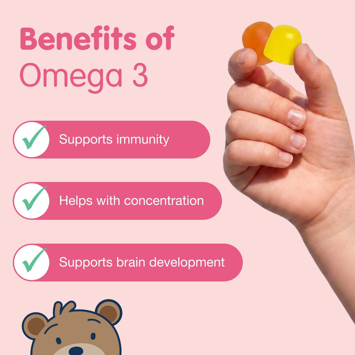 Gummies Omega 3 Végétaliens DR. MORITZ en gros plan sur le pot