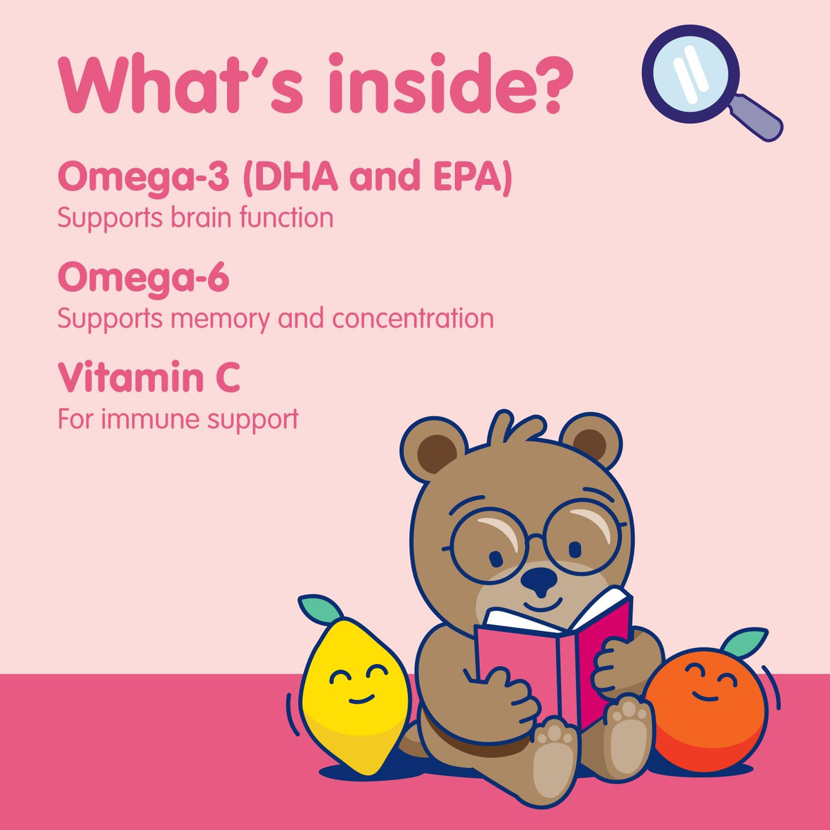 Gummies Omega 3 Végétaliens DR. MORITZ gummies dans une main d'enfant