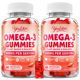 Gummies Omega-3 Végétaux Youlikee 1000mg 120 Ct vue de face