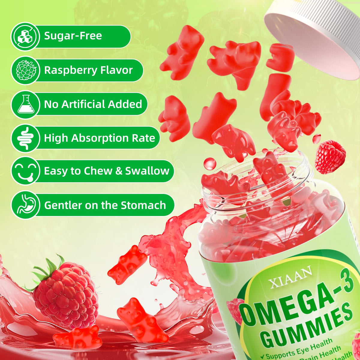 Gummies Omega 3 XIAAN en vue latérale