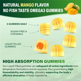 Gummies Omega-3 ZEGBALP sur une surface en bois