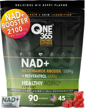 Gummies ONE 365 NAD+ avec Nicotinamide Riboside et Resvératrol, vue de face