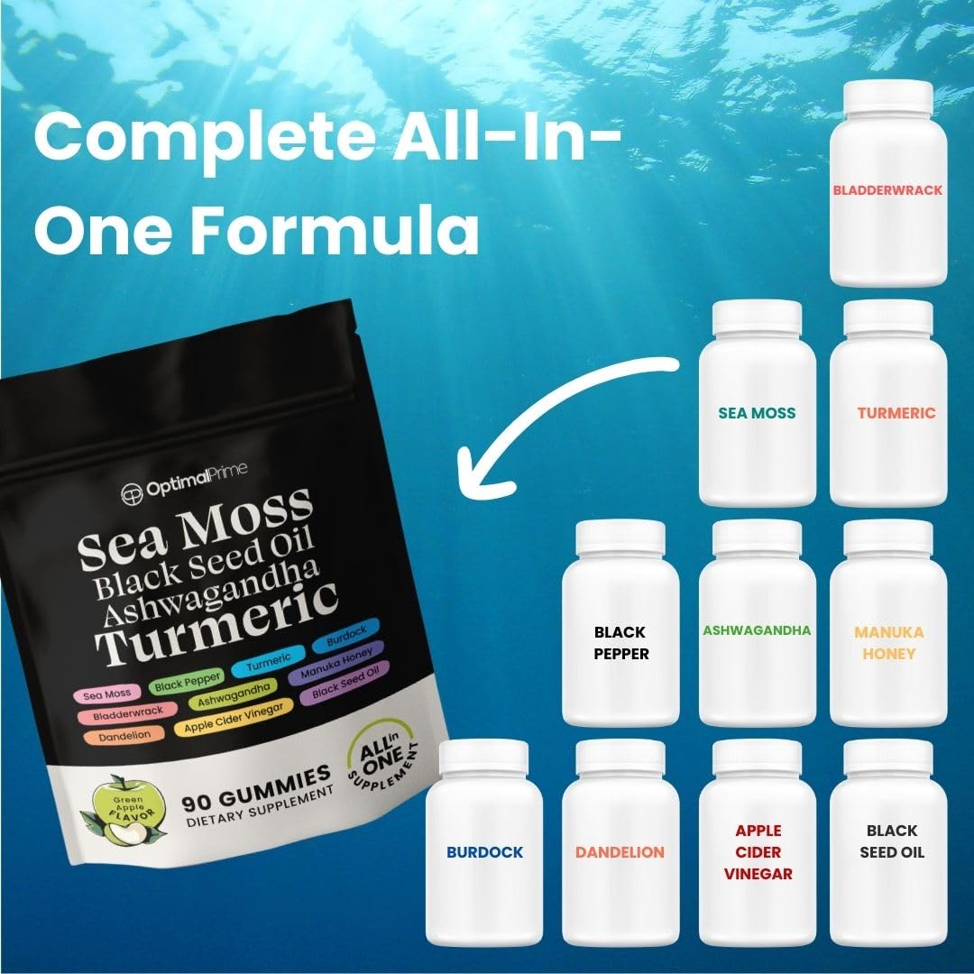 Gummies Optimal Mousse Marine et Huile de Graines Noires, étiquette du pot