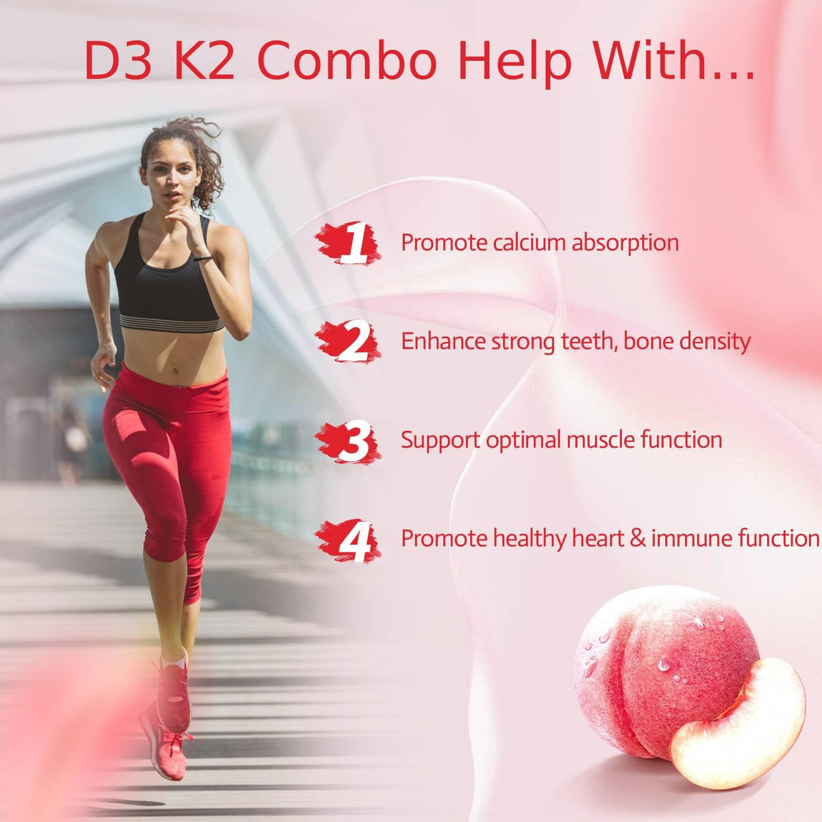 Gummies ORGMO avec un morceau de fruit à côté pour souligner le goût naturel