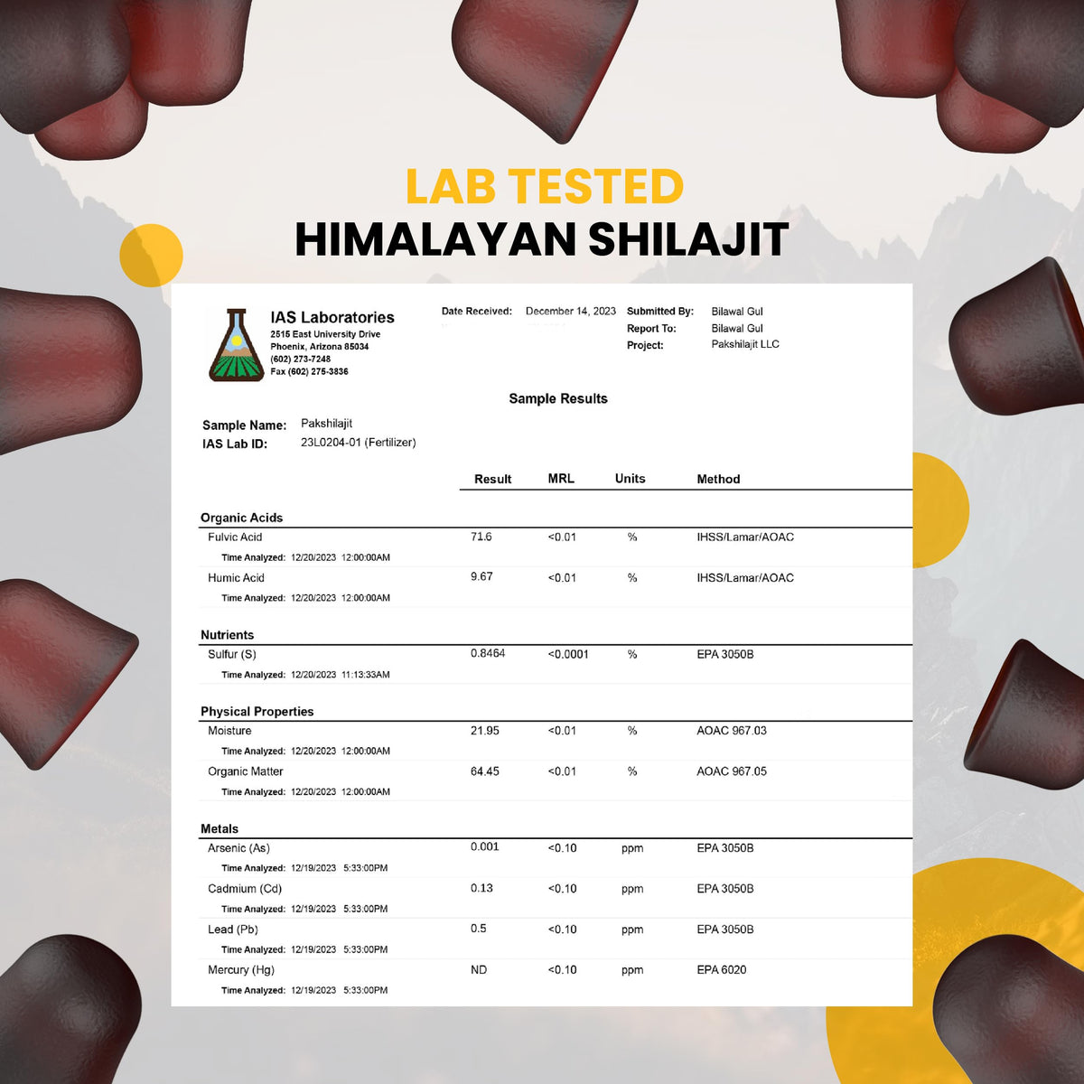 Gummies PakShilajit dans un sac à dos, pratique pour le voyage