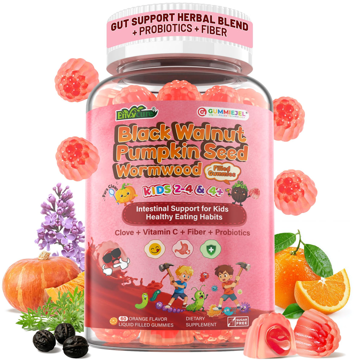 Gummies Para Clean EnvyCure pour enfants, 60 gummies en pot