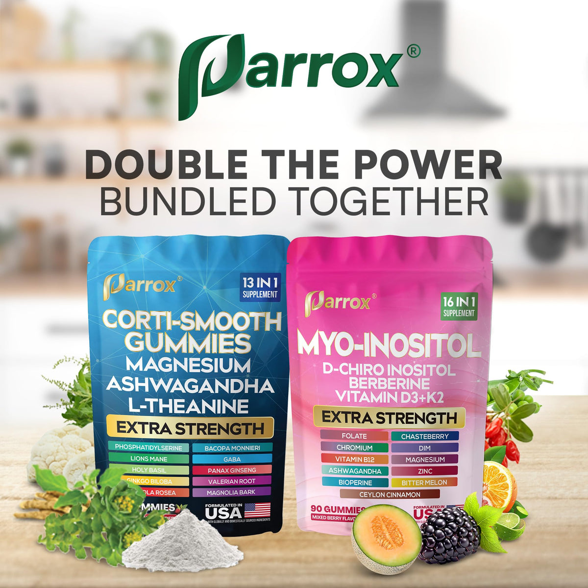 Gummies Parrox Cortisol & Myo-Inositol 150ct emballage