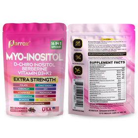 Gummies Parrox Myo-Inositol & D-Chiro Inositol avec des ingrédients naturels