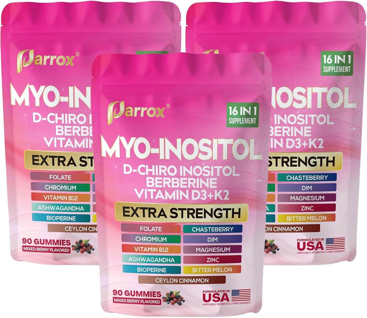 Gummies Parrox Myo-Inositol et D-Chiro Inositol paquet avant