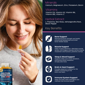 Gummies PAYAOCZ Calcium Magnésium Zinc 800mg arrière du paquet