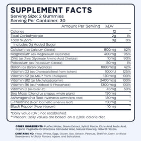 Gummies PAYAOCZ Calcium Magnésium Zinc 800mg en gros plan