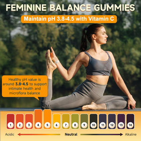 Gummies pH Équilibre Femmes en portion sur une cuillère