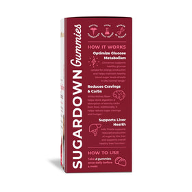 Gummies Pharmaganics SugarDown à la cannelle sur une table