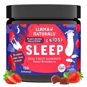 Gummies Phytomélatonine Bio Llama Naturals 120ct fraise vue de face