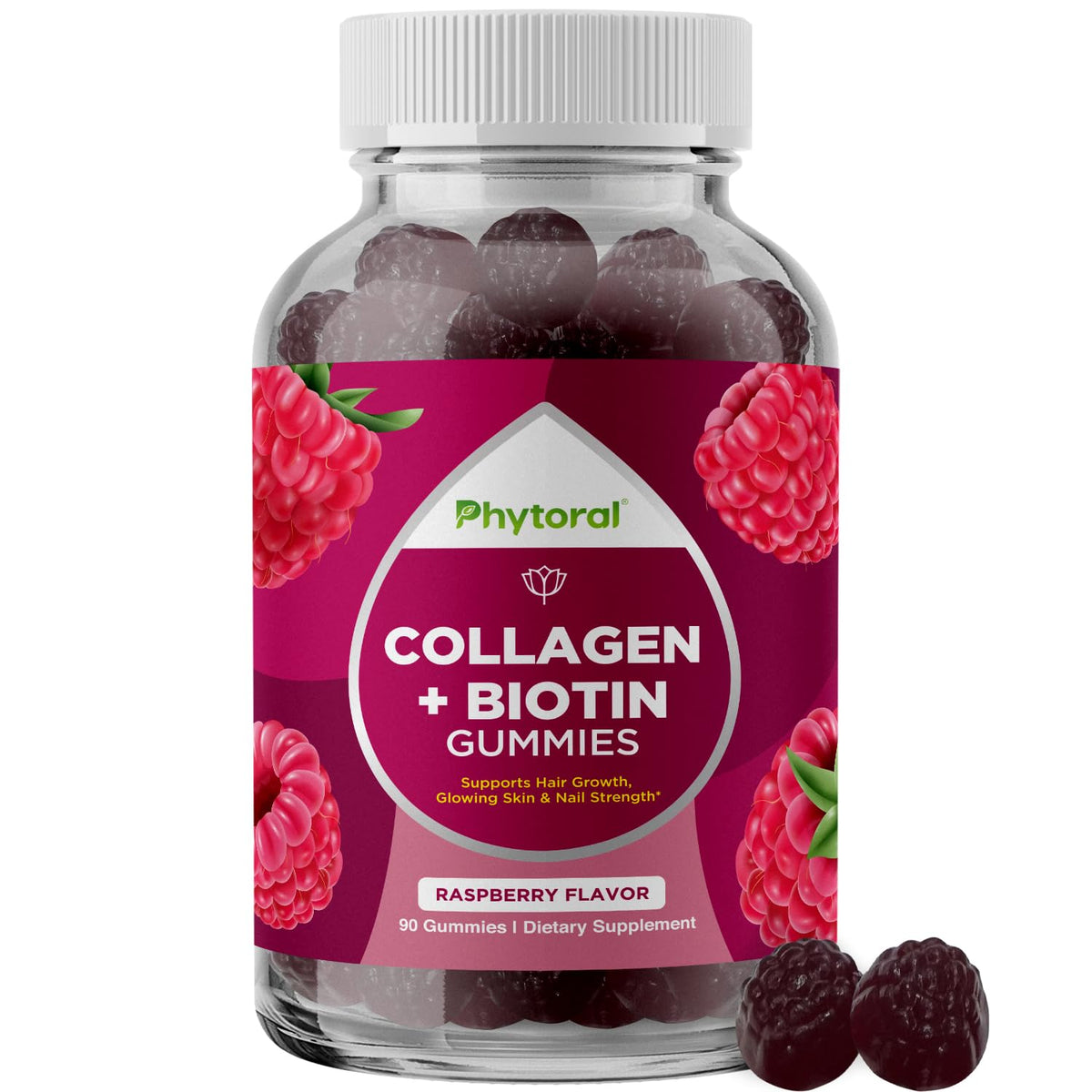 Gummies Phytoral au collagène et biotine, vue de face
