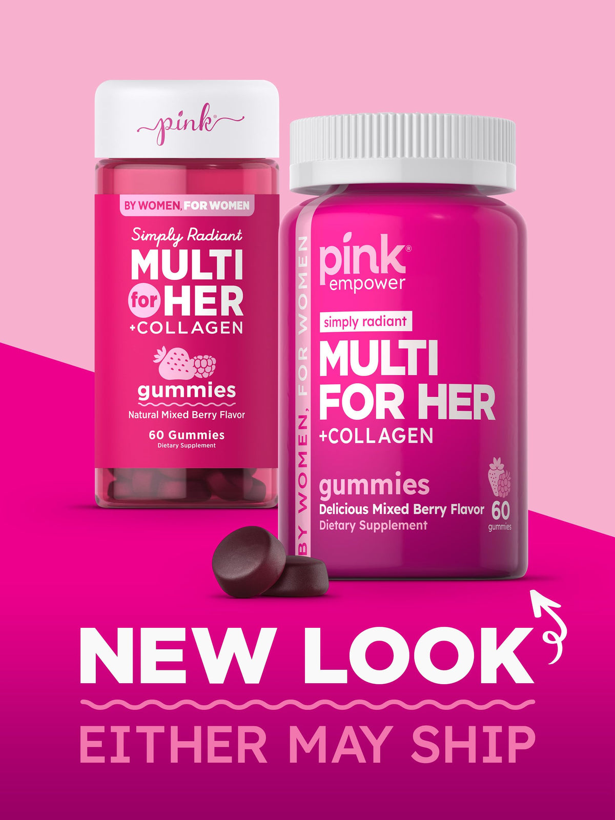 Gummies PINK avec étiquette de composition