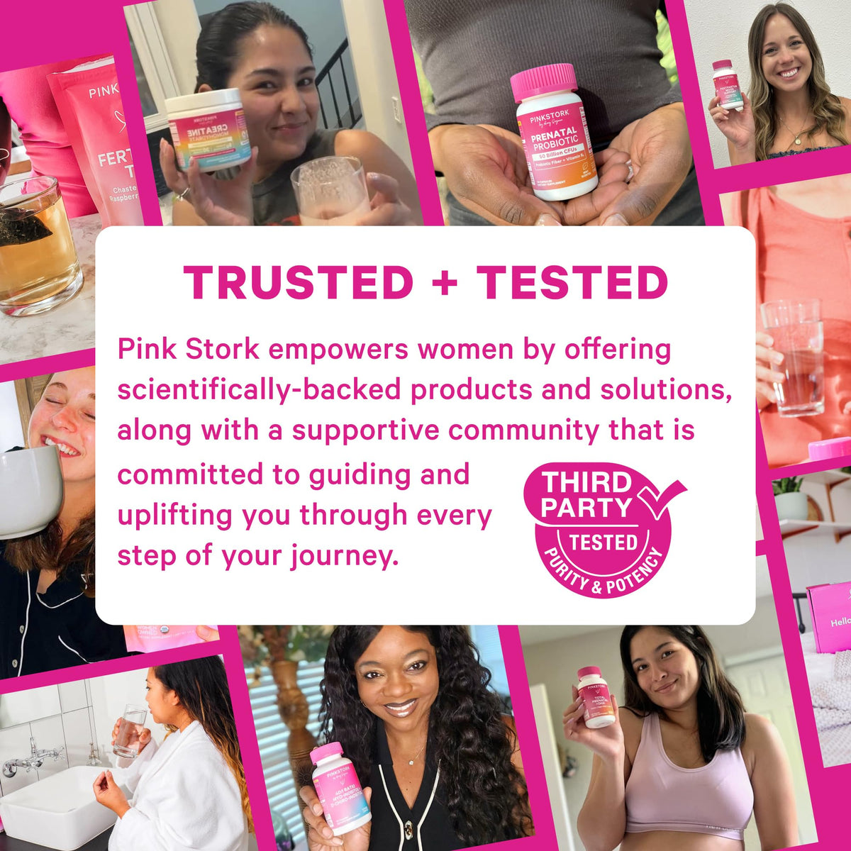 Gummies Pink Stork Équilibre avec une cuillère à côté