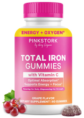 Gummies Pink Stork fer prénatal 20 mg, vue de face