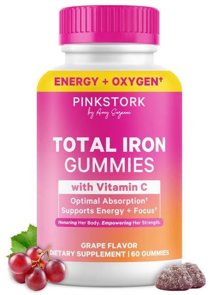 Gummies Pink Stork fer prénatal 20 mg, vue de face
