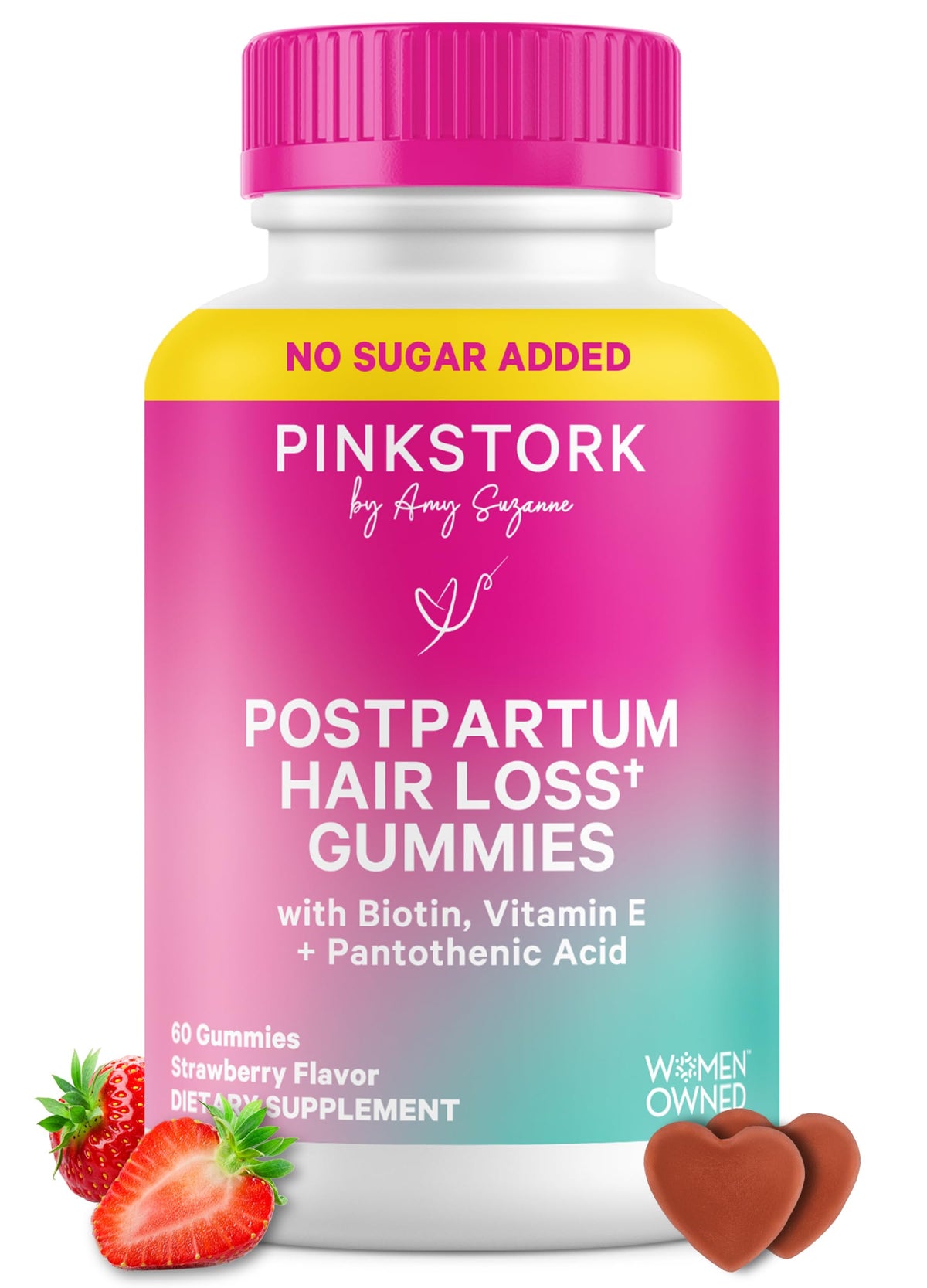 Gummies Pink Stork Postpartum Hair Loss Gummies 60 unités, vue de face