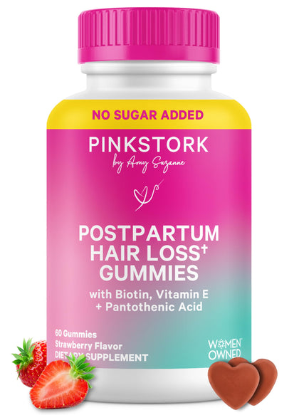 Gummies Pink Stork Postpartum Hair Loss Gummies 60 unités, vue de face