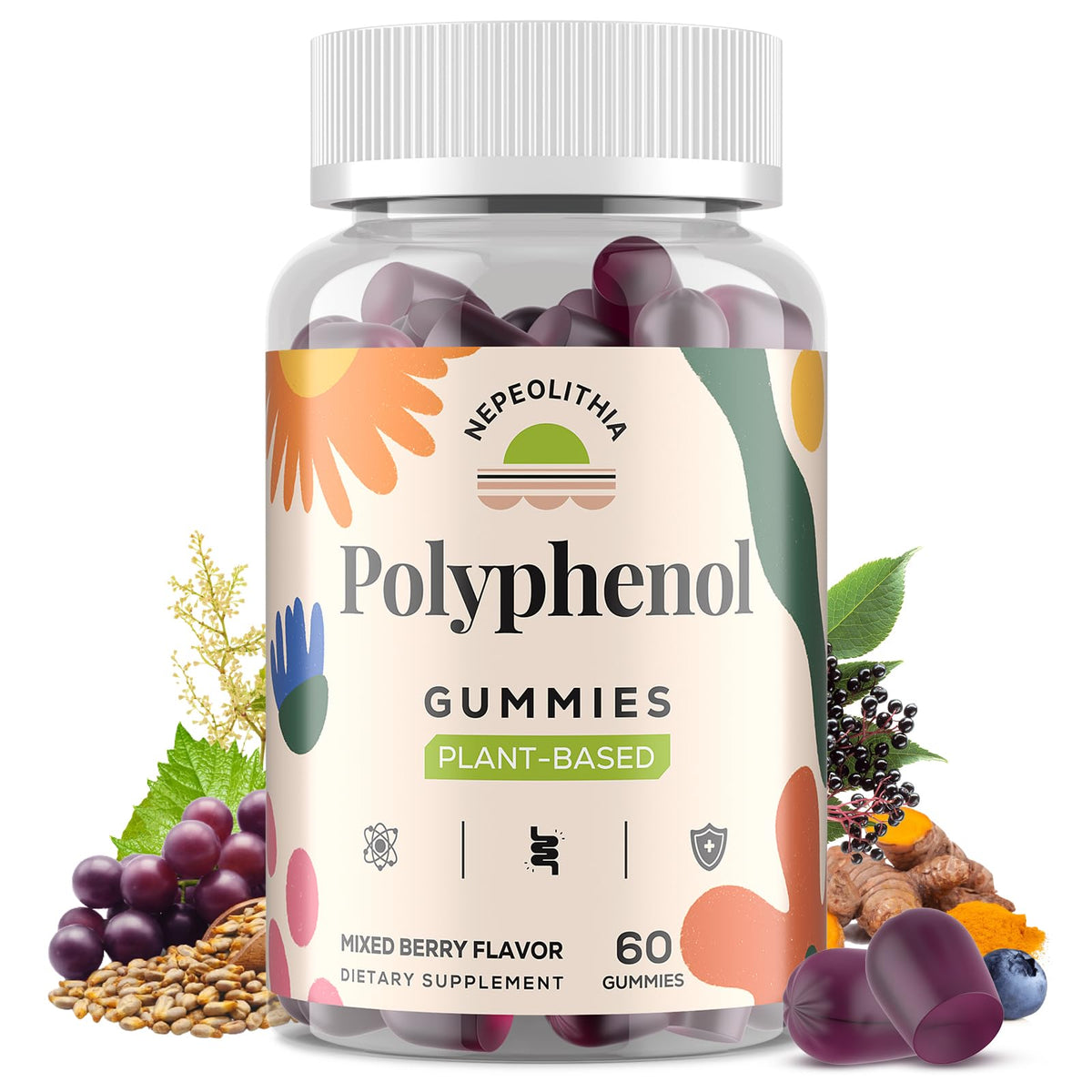 Gummies Polyphénols Nepeolithia 60 Gummies vue de face