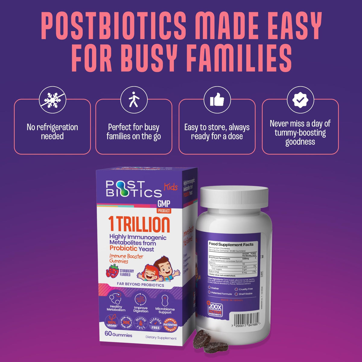 Gummies postbiotiques NAVEH PHARMA enfants, vue de face