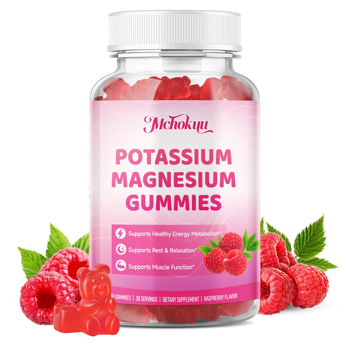 Gummies potassium magnésium Mchokuu dans une main