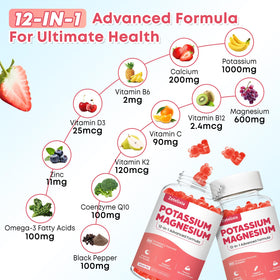 Gummies Potassium Magnésium Zetelixia avec étiquette visible