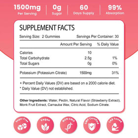 Gummies Potassium Zetelixia 120 Ct flacon arrière vue