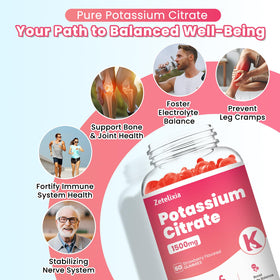 Gummies Potassium Zetelixia sur une table