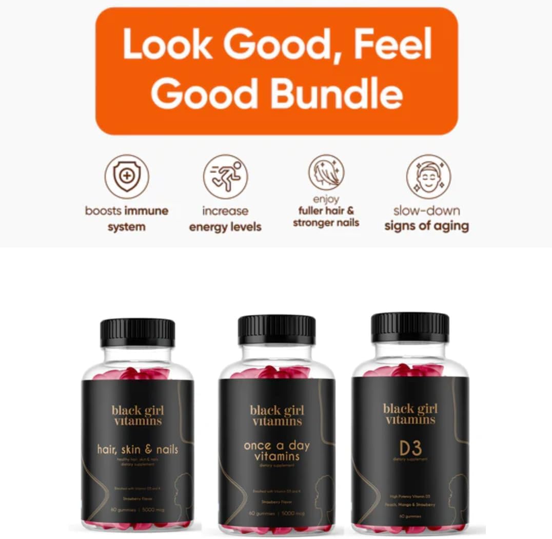 Gummies pour cheveux, peau et ongles de Black Girl Vitamins en vue de face