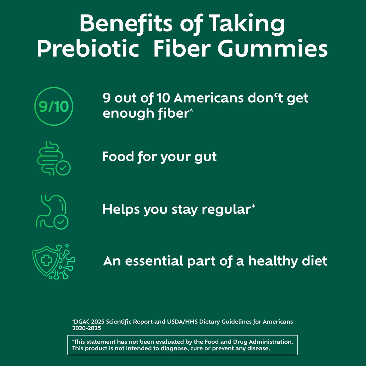 Gummies prébiotiques Benefiber en gros plan avec saveurs fruitées