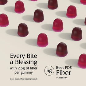 Gummies prébiotiques Blessments montrant leur texture et couleur