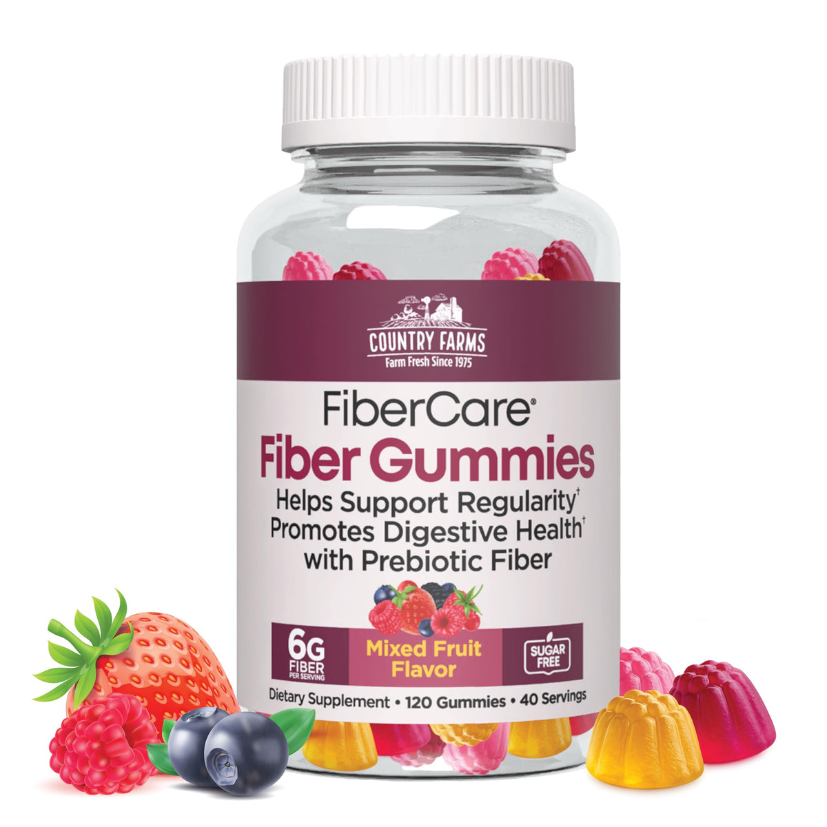 Gummies Prébiotiques Country Farms 120 gummies saveur fruits mélangés