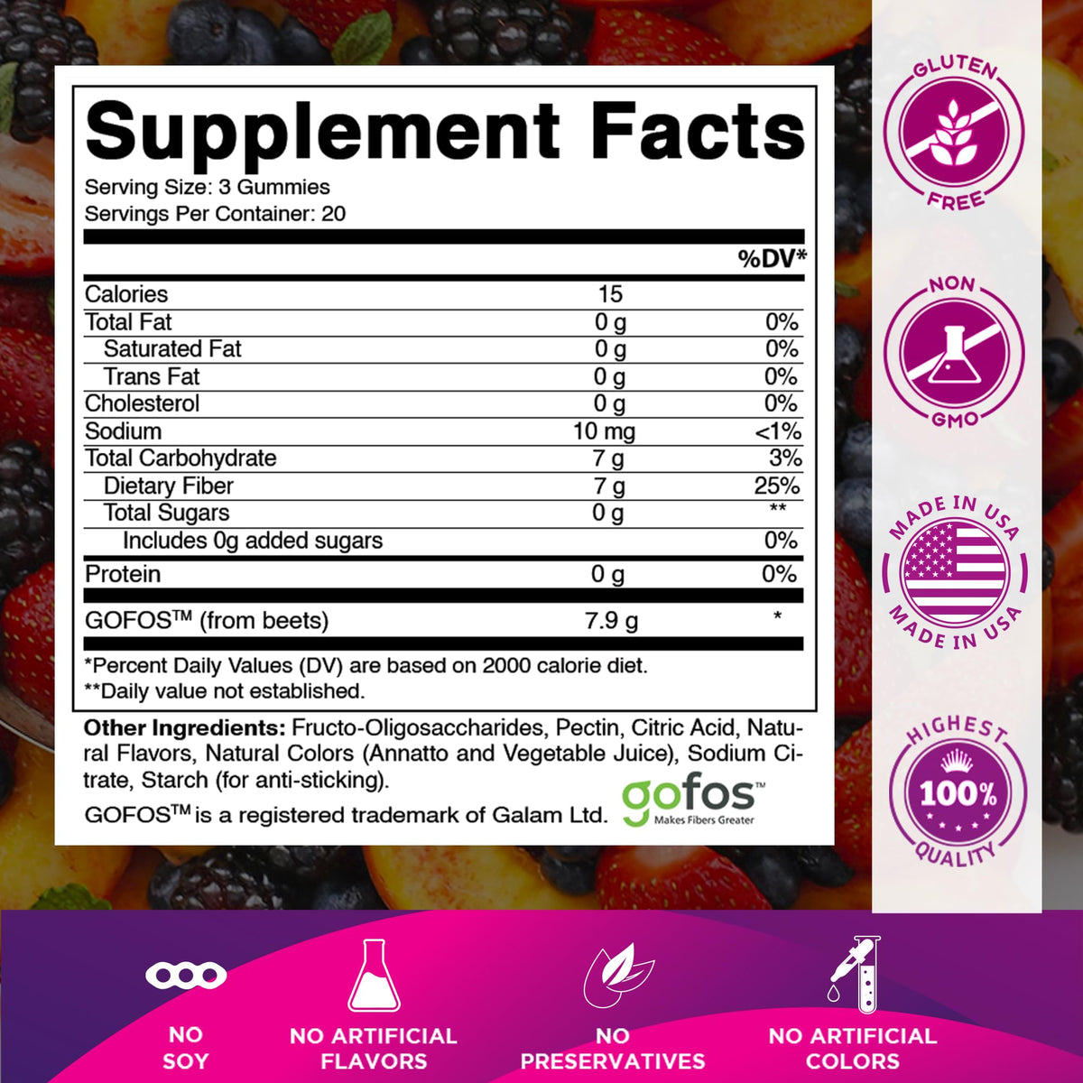 Gummies prébiotiques Vitamatic saveur baies