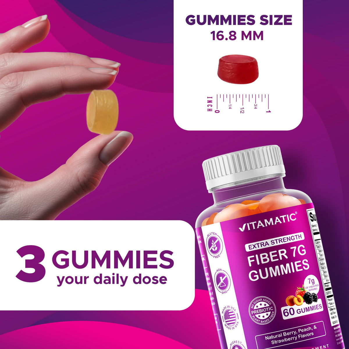 Gummies prébiotiques Vitamatic saveur fraise