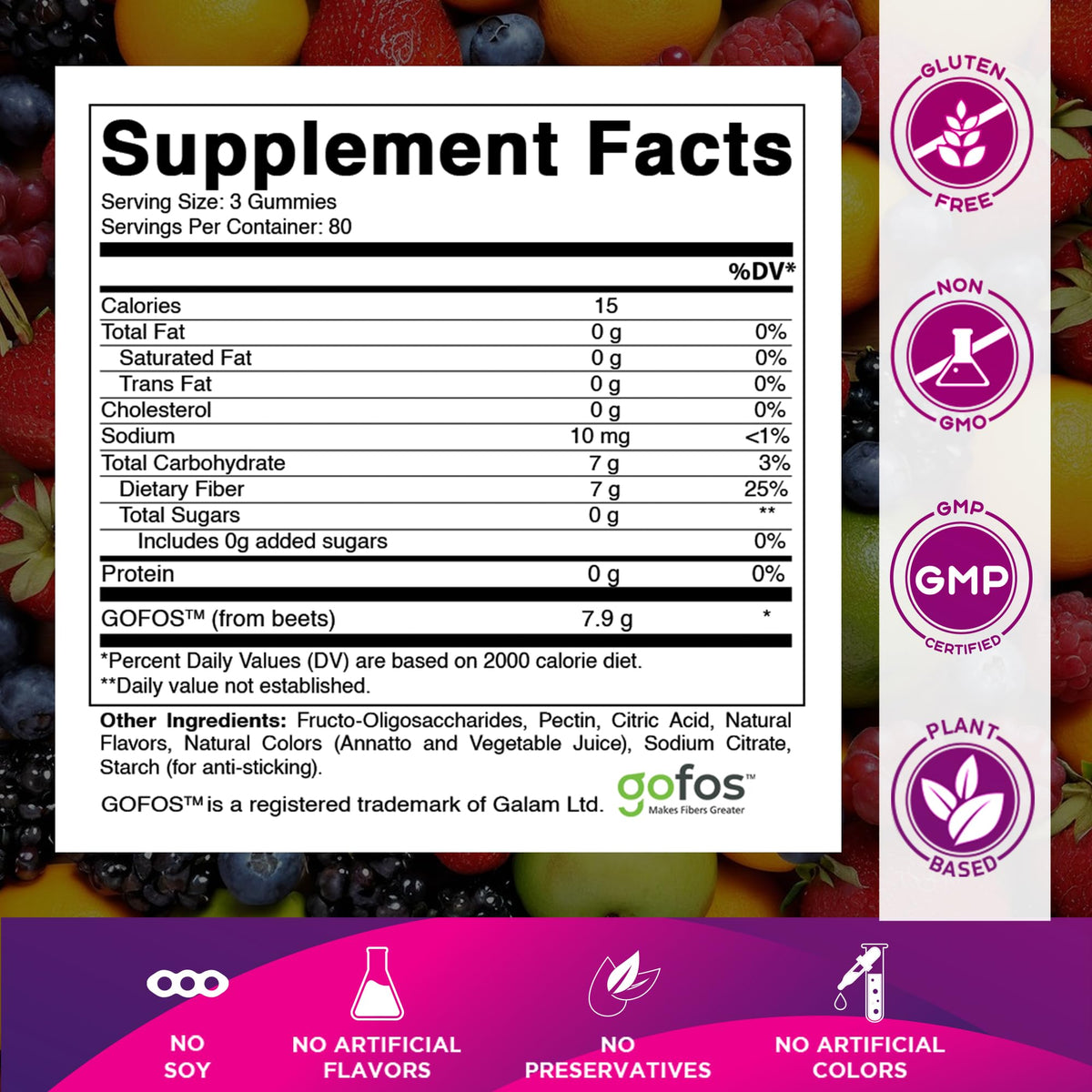 Gummies prébiotiques Vitamatic sur une table