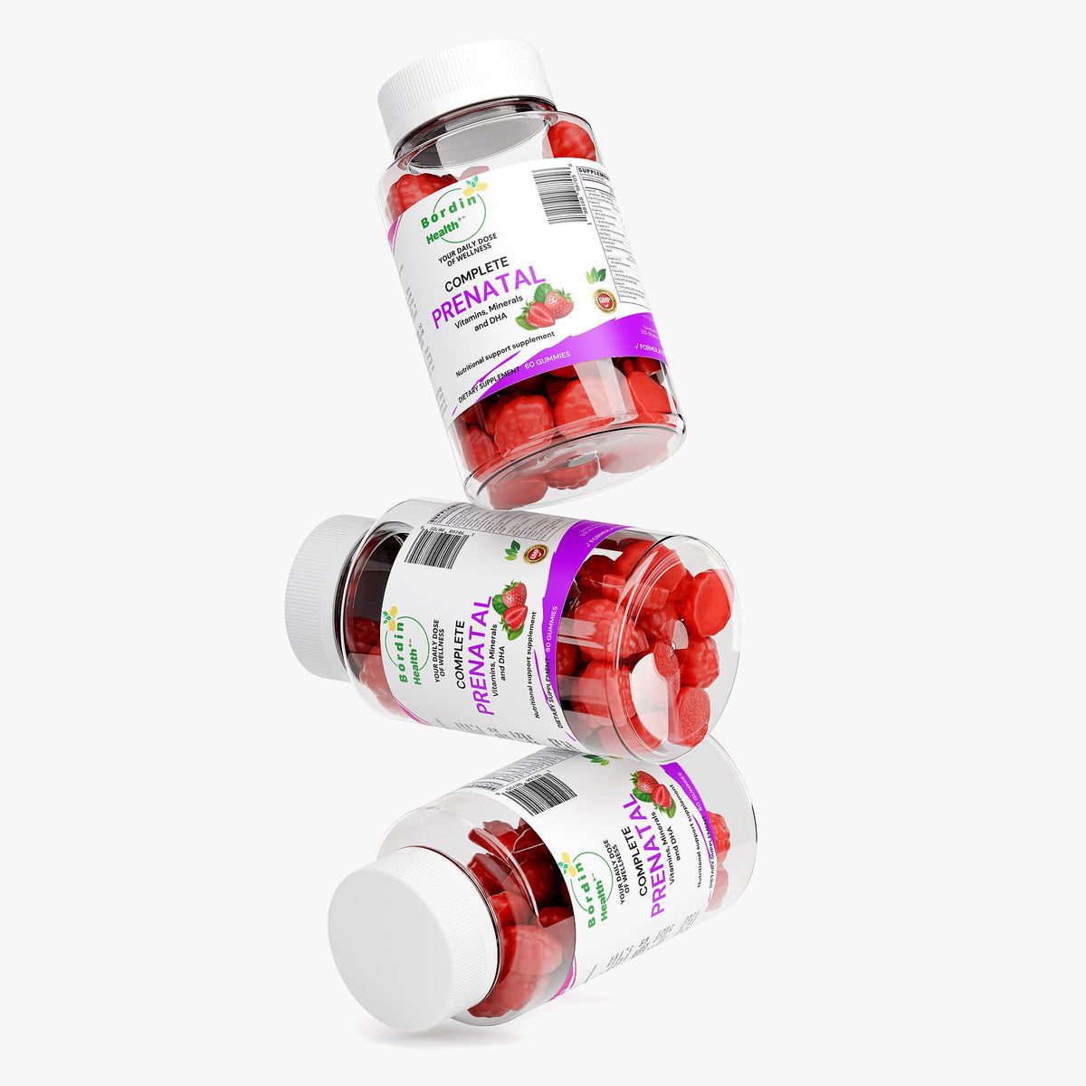 Gummies prénatales Bordin Health, avec un focus sur la texture