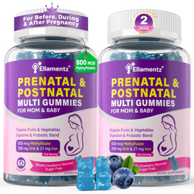 Gummies prénatales ELLAMENTZ 120Ct en pot avec couvercle