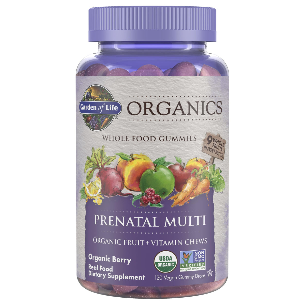 Gummies prénatales Garden of Life vue de face avec emballage